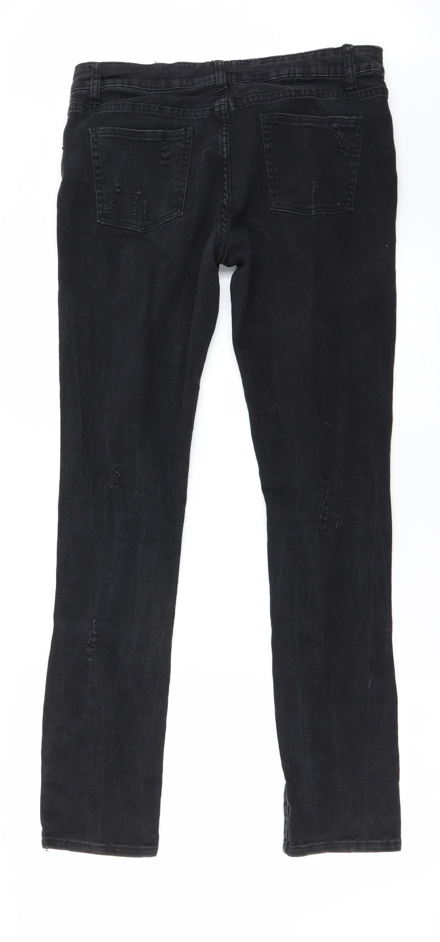 Womens UK Size 34 in Preworn Regular Fit Straight Black Jeans