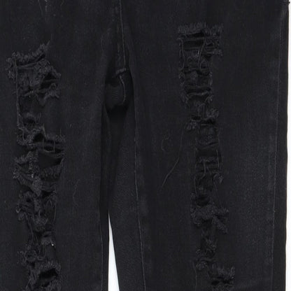 Womens UK Size 34 in Preworn Regular Fit Straight Black Jeans