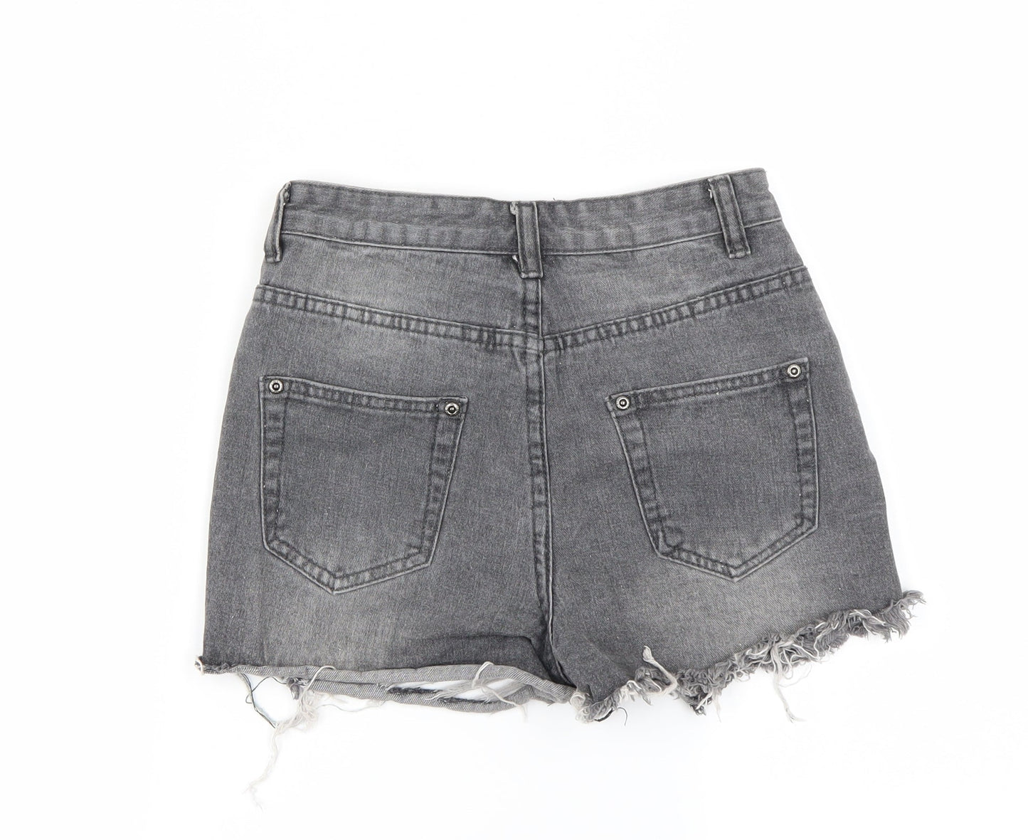 PRETTYLITTLETHING Womens Grey   Cut-Off Shorts Size 6