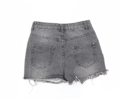 PRETTYLITTLETHING Womens Grey   Cut-Off Shorts Size 6
