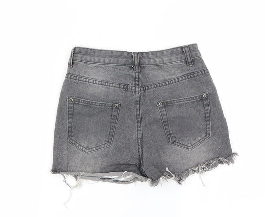 PRETTYLITTLETHING Womens Grey   Cut-Off Shorts Size 6