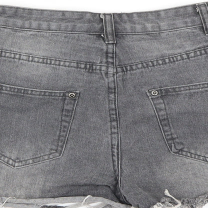 PRETTYLITTLETHING Womens Grey   Cut-Off Shorts Size 6