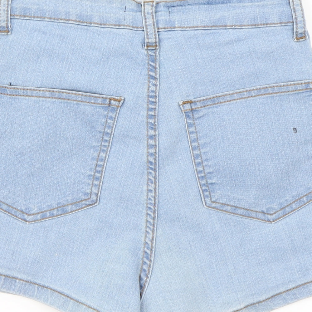 PRETTYLITTLETHING Womens Blue   Cut-Off Shorts Size 4