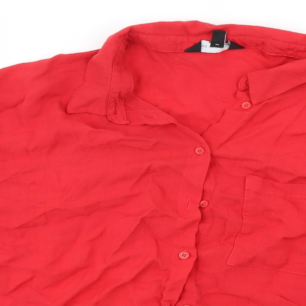 Womens UK Size 16 New Look Red Basic Button-Up
