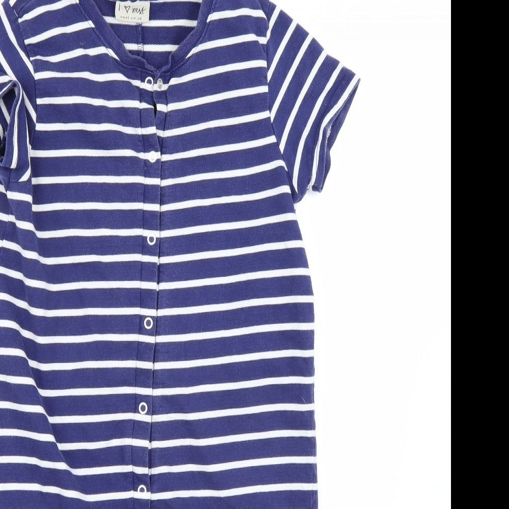 NEXT Girls Blue Striped  Playsuit One-Piece Size 12 Years