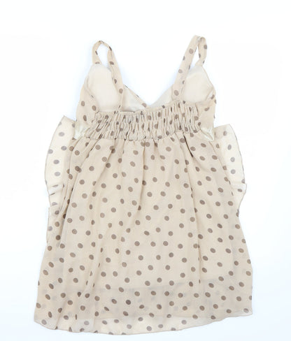 Club l  Womens Beige Polka Dot  A-Line  Size 10