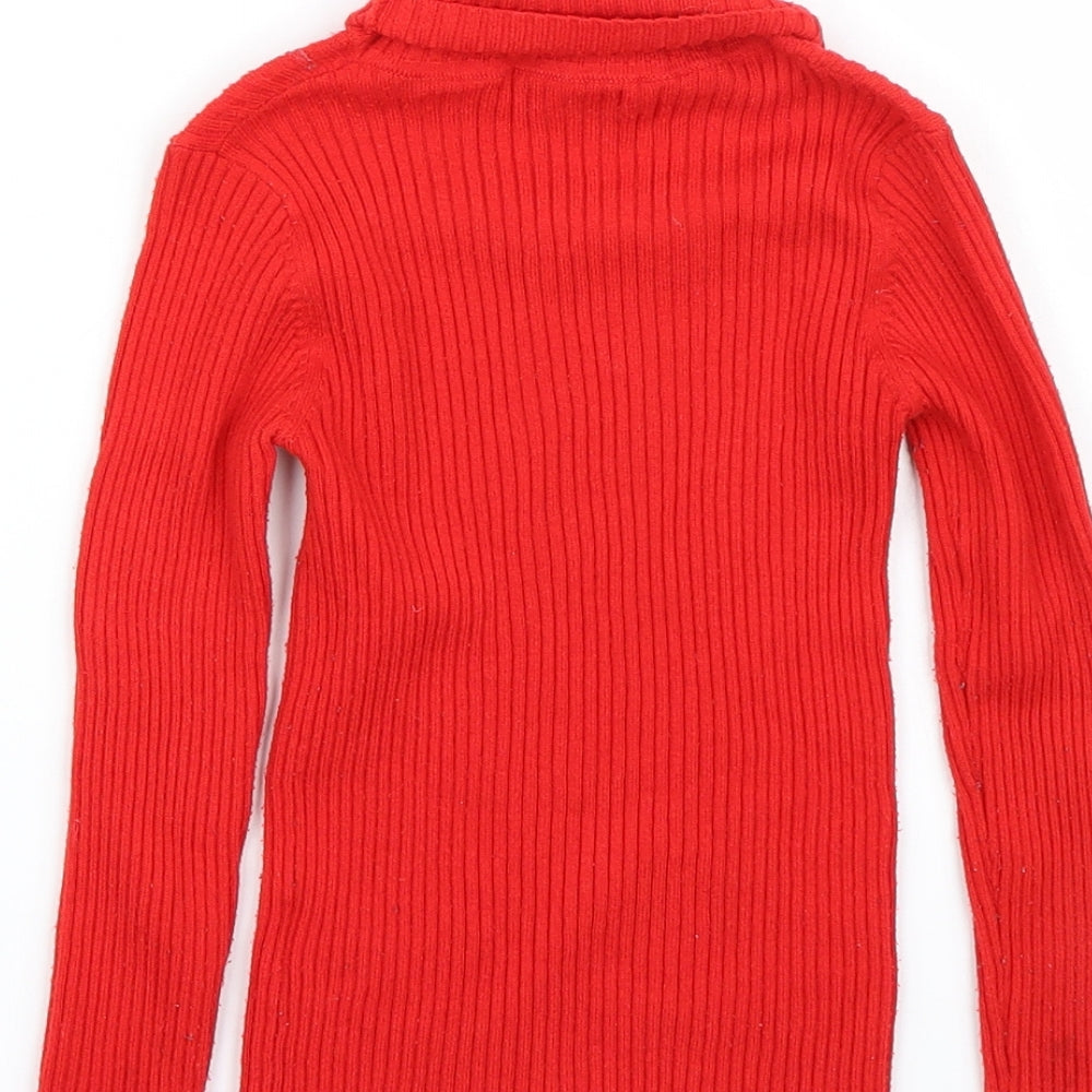 Next Girls Red   Pullover Jumper Size 6 Years