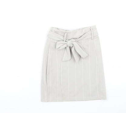 pretty little thing Womens Grey   A-Line Skirt Size 8
