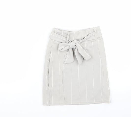 pretty little thing Womens Grey   A-Line Skirt Size 8