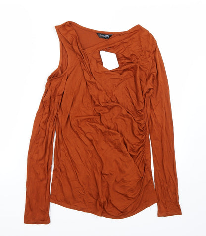 Blue Chameleon Womens Brown   Basic Polo Size 14