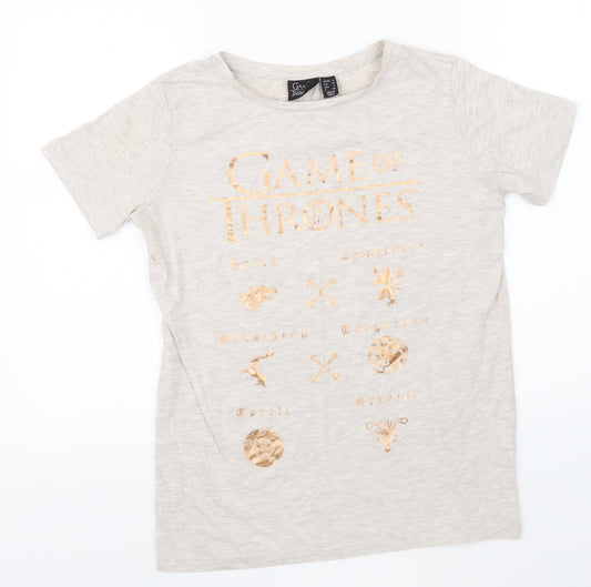 Primark Womens Grey   Basic T-Shirt Size 6