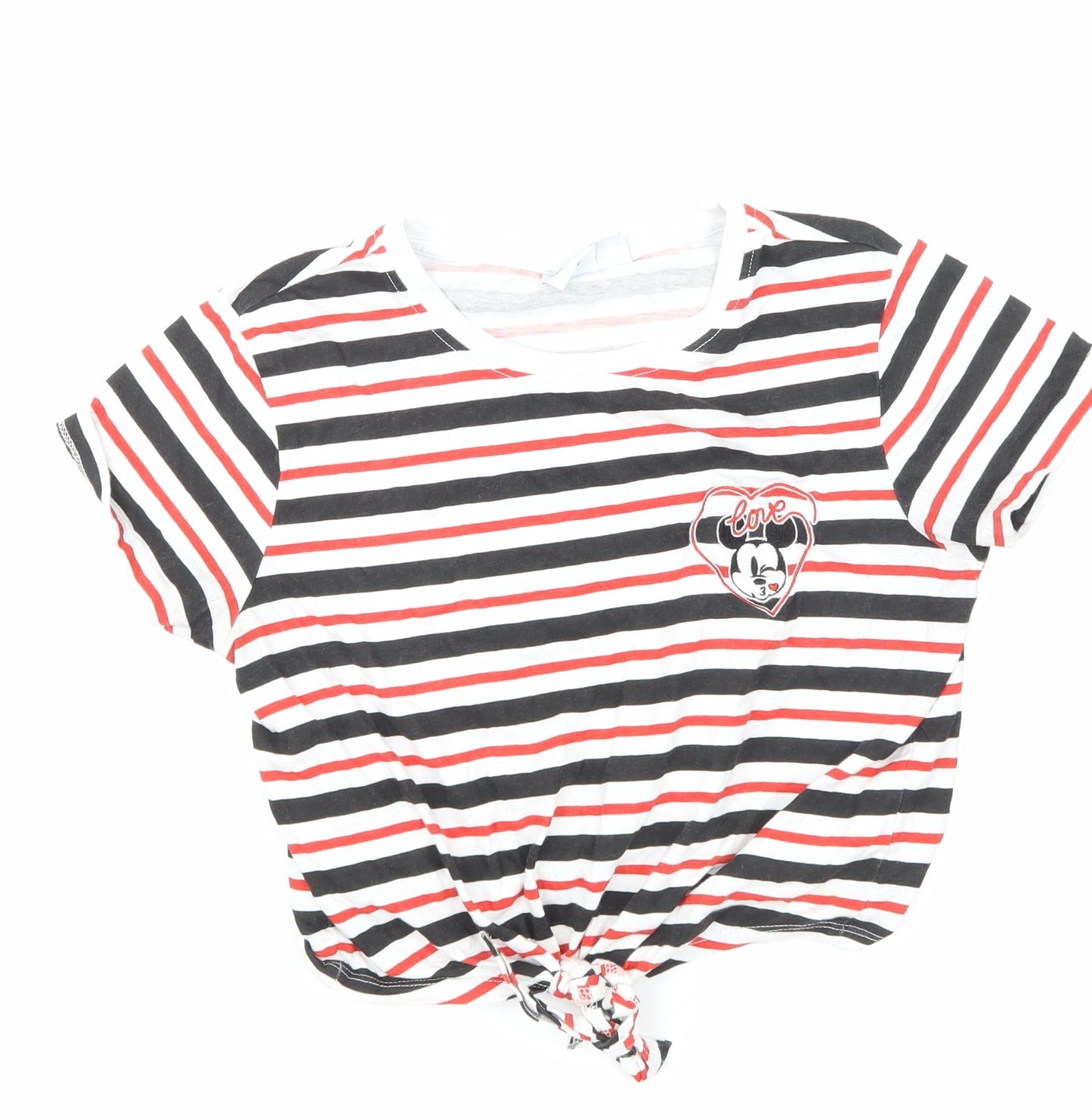 Primark Womens Black Striped  Basic T-Shirt Size 6