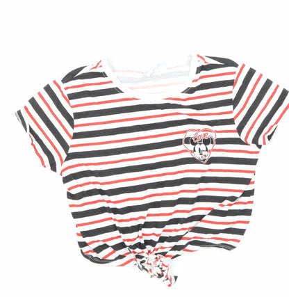 Primark Womens Black Striped  Basic T-Shirt Size 6