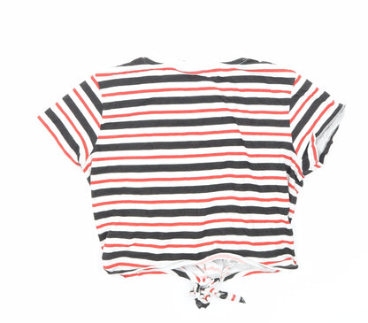 Primark Womens Black Striped  Basic T-Shirt Size 6