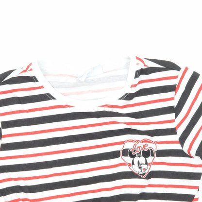 Primark Womens Black Striped  Basic T-Shirt Size 6