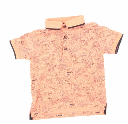 George Boys Orange Animal Print  Basic Button-Up Size 2-3 Years