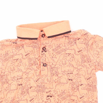 George Boys Orange Animal Print  Basic Button-Up Size 2-3 Years