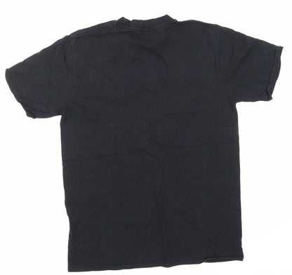 Womens UK Size M Gilden Black Basic T-Shirt
