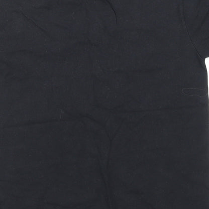 Womens UK Size M Gilden Black Basic T-Shirt