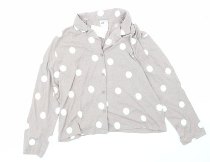 Womens UK Size M H&M Beige Basic Button-Up