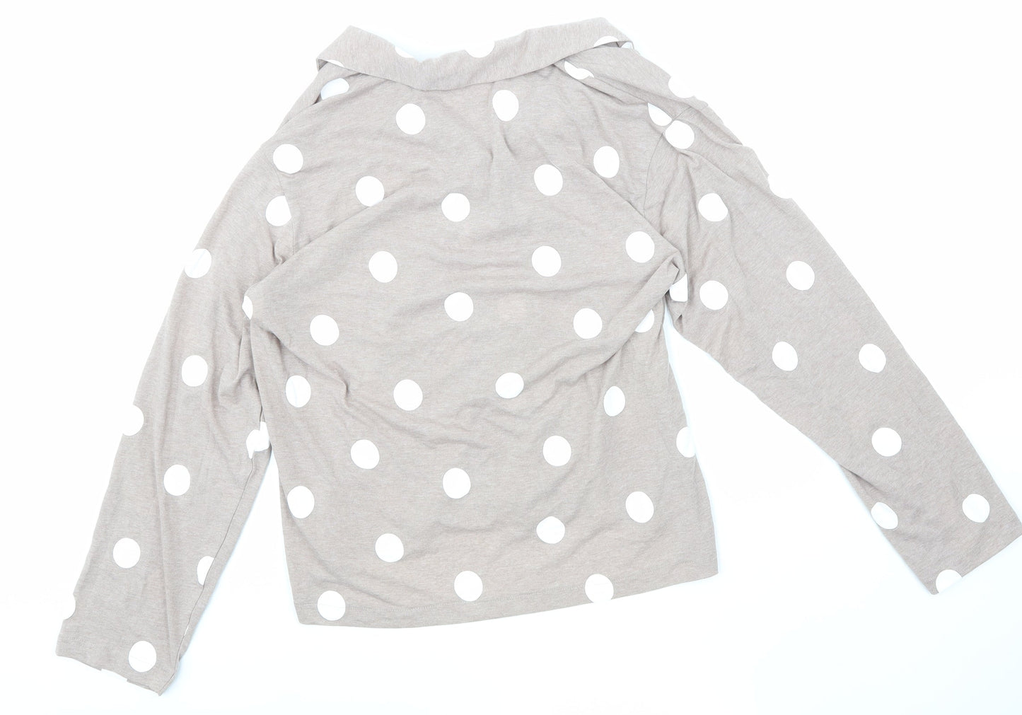 Womens UK Size M H&M Beige Basic Button-Up