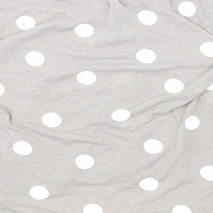 Womens UK Size M H&M Beige Basic Button-Up