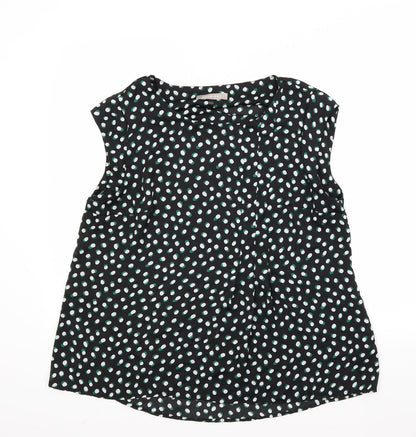 Anthology Womens Black Polka Dot  Basic Blouse Size L
