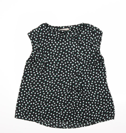 Anthology Womens Black Polka Dot  Basic Blouse Size L