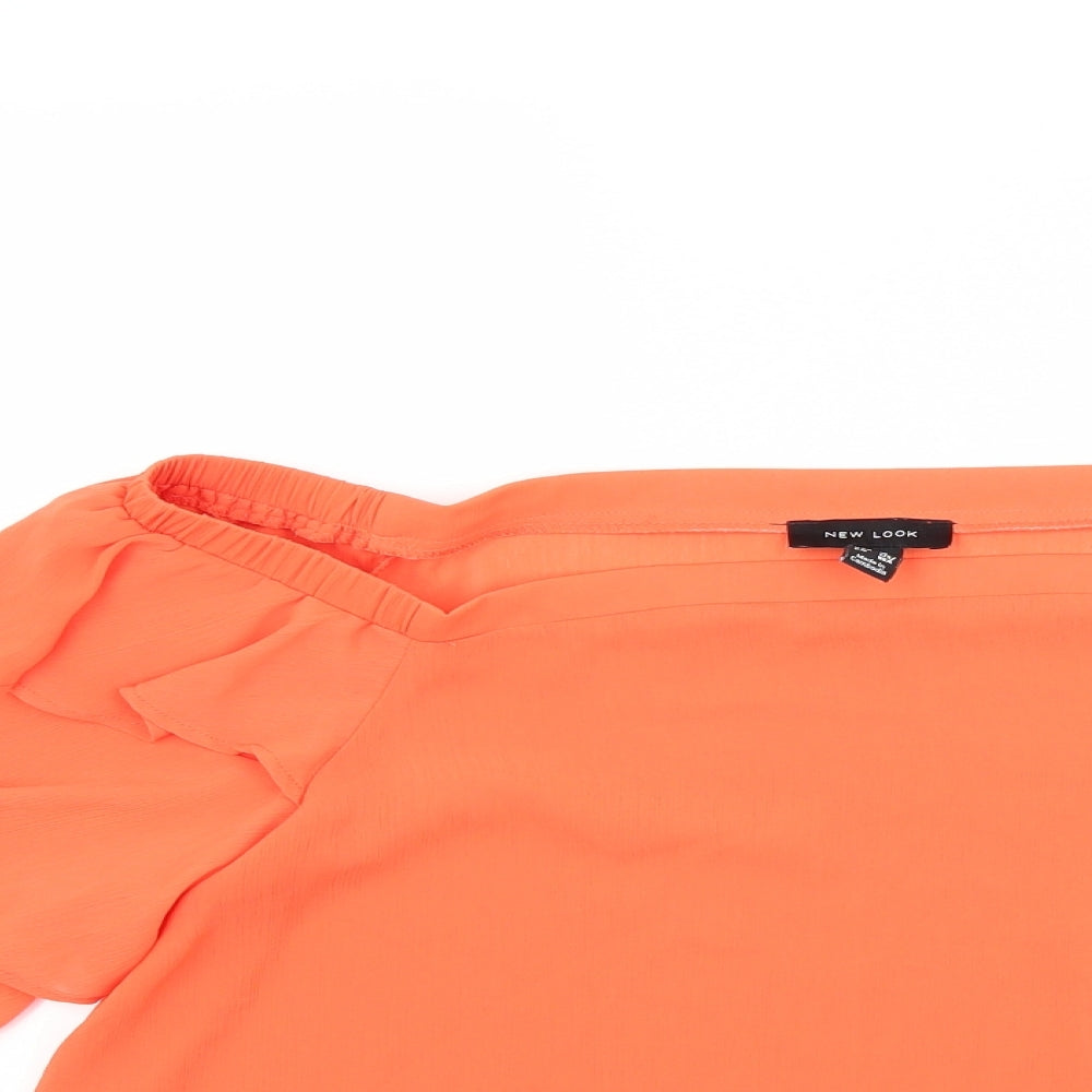 Womens UK Size 14 New Look Orange Basic Blouse