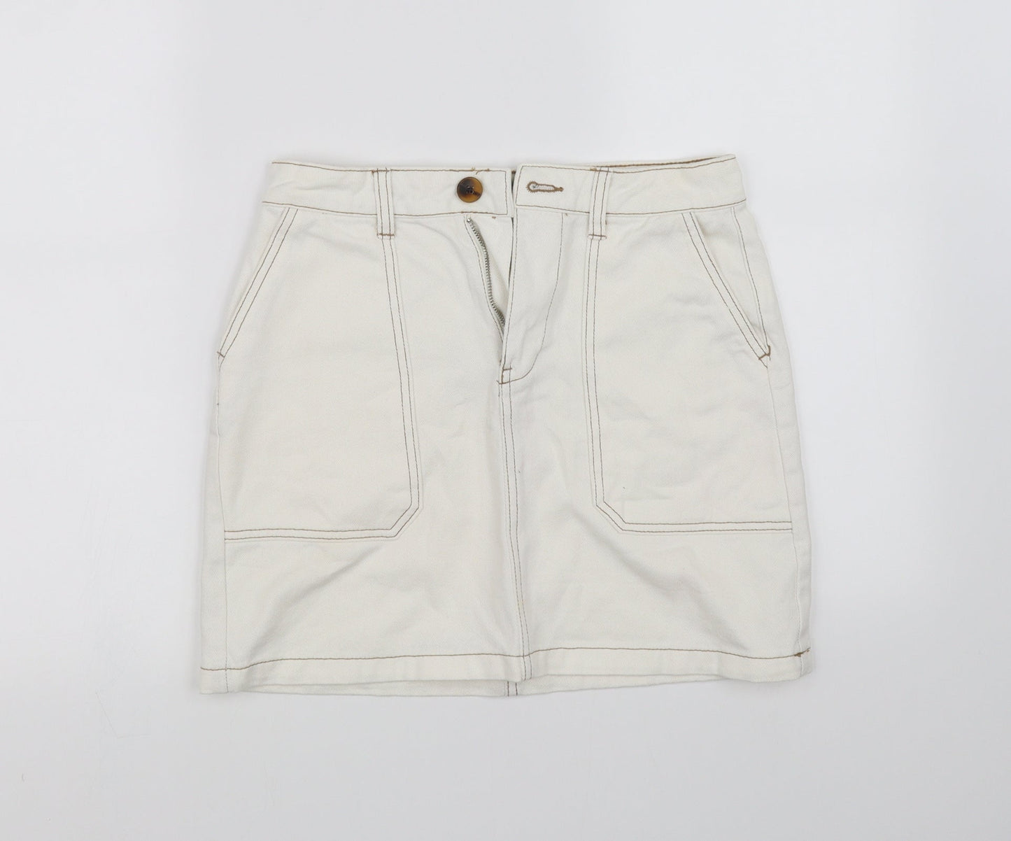 deniem co Womens White   Mini Skirt Size 6