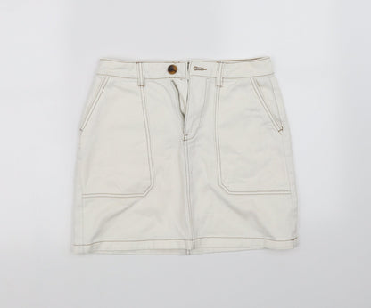 deniem co Womens White   Mini Skirt Size 6