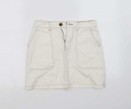 deniem co Womens White   Mini Skirt Size 6