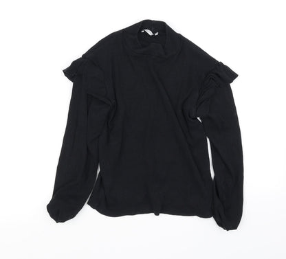 Womens UK Size S Zara Black Basic T-Shirt