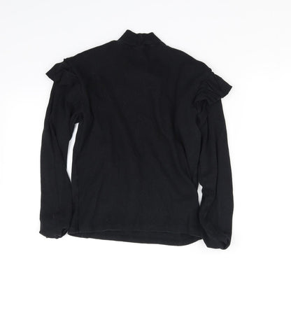 Womens UK Size S Zara Black Basic T-Shirt