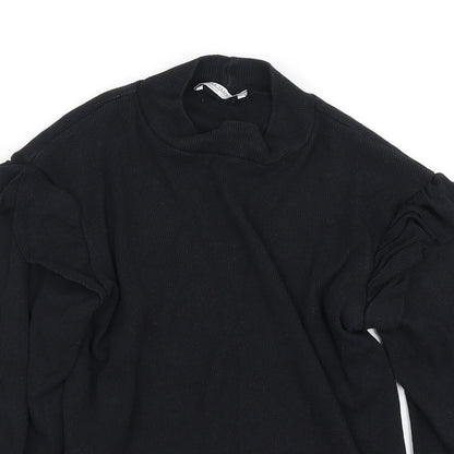 Womens UK Size S Zara Black Basic T-Shirt