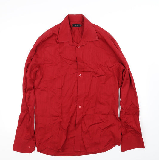 Mens UK Size L Iceman Red  Button-Up Long Sleeve Casual Shirt