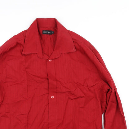 Mens UK Size L Iceman Red  Button-Up Long Sleeve Casual Shirt
