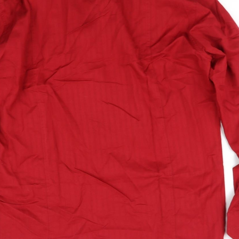 Mens UK Size L Iceman Red  Button-Up Long Sleeve Casual Shirt