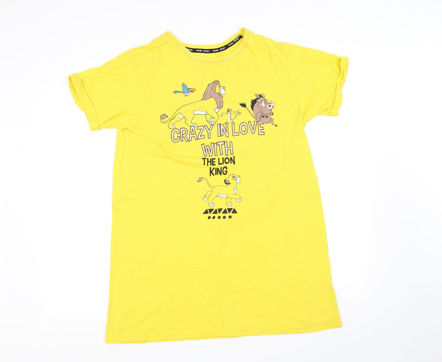 Womens UK Size XS pre worn Yellow Basic T-Shirt