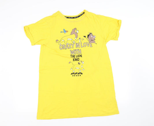 Womens UK Size XS pre worn Yellow Basic T-Shirt