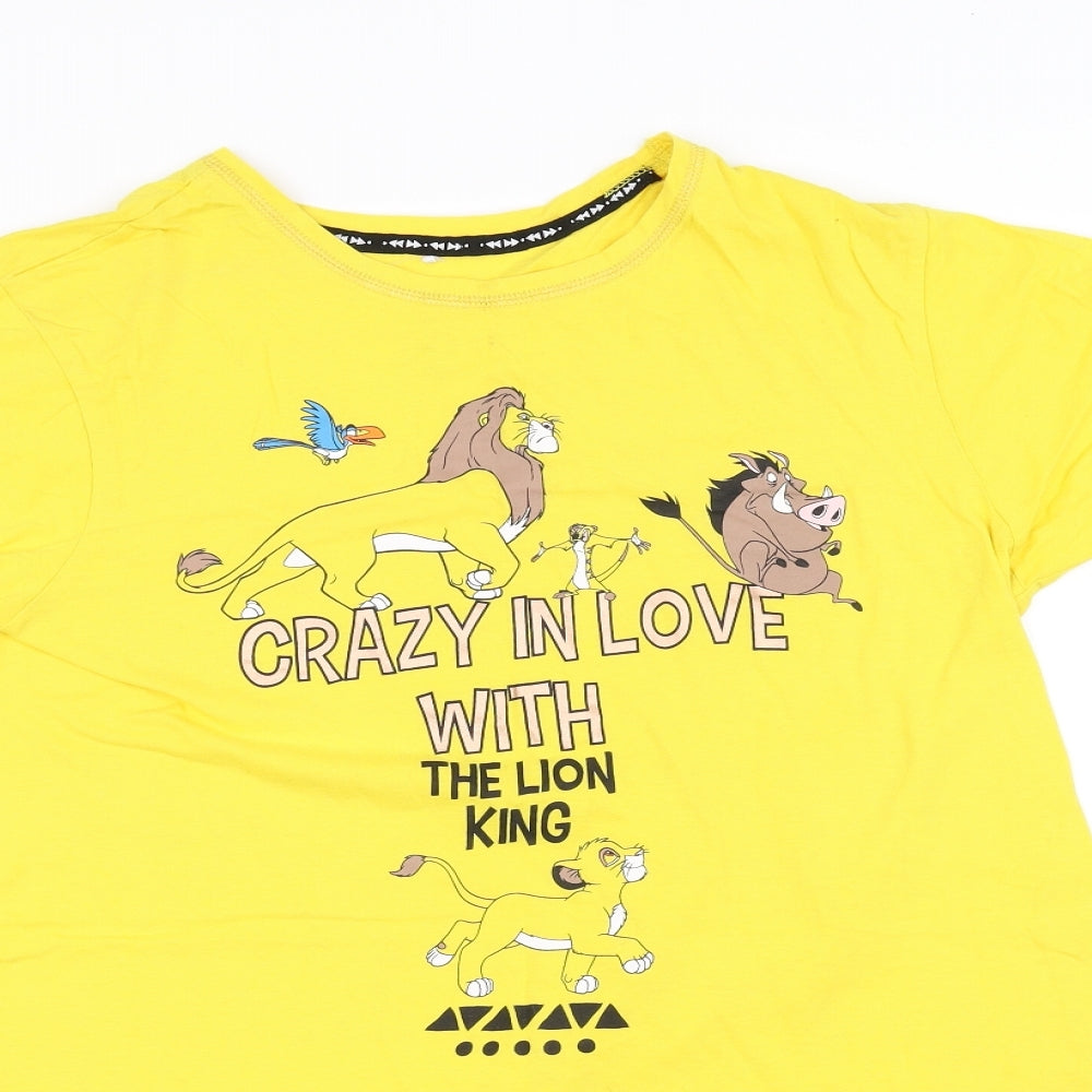 Womens UK Size XS pre worn Yellow Basic T-Shirt