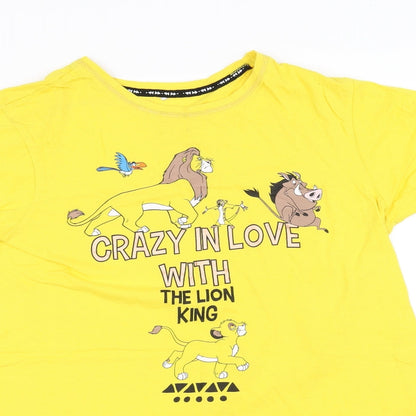 Womens UK Size XS pre worn Yellow Basic T-Shirt