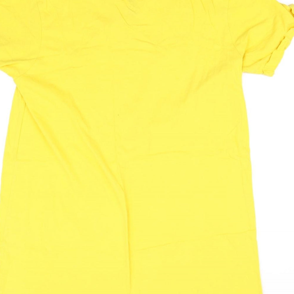 Womens UK Size XS pre worn Yellow Basic T-Shirt