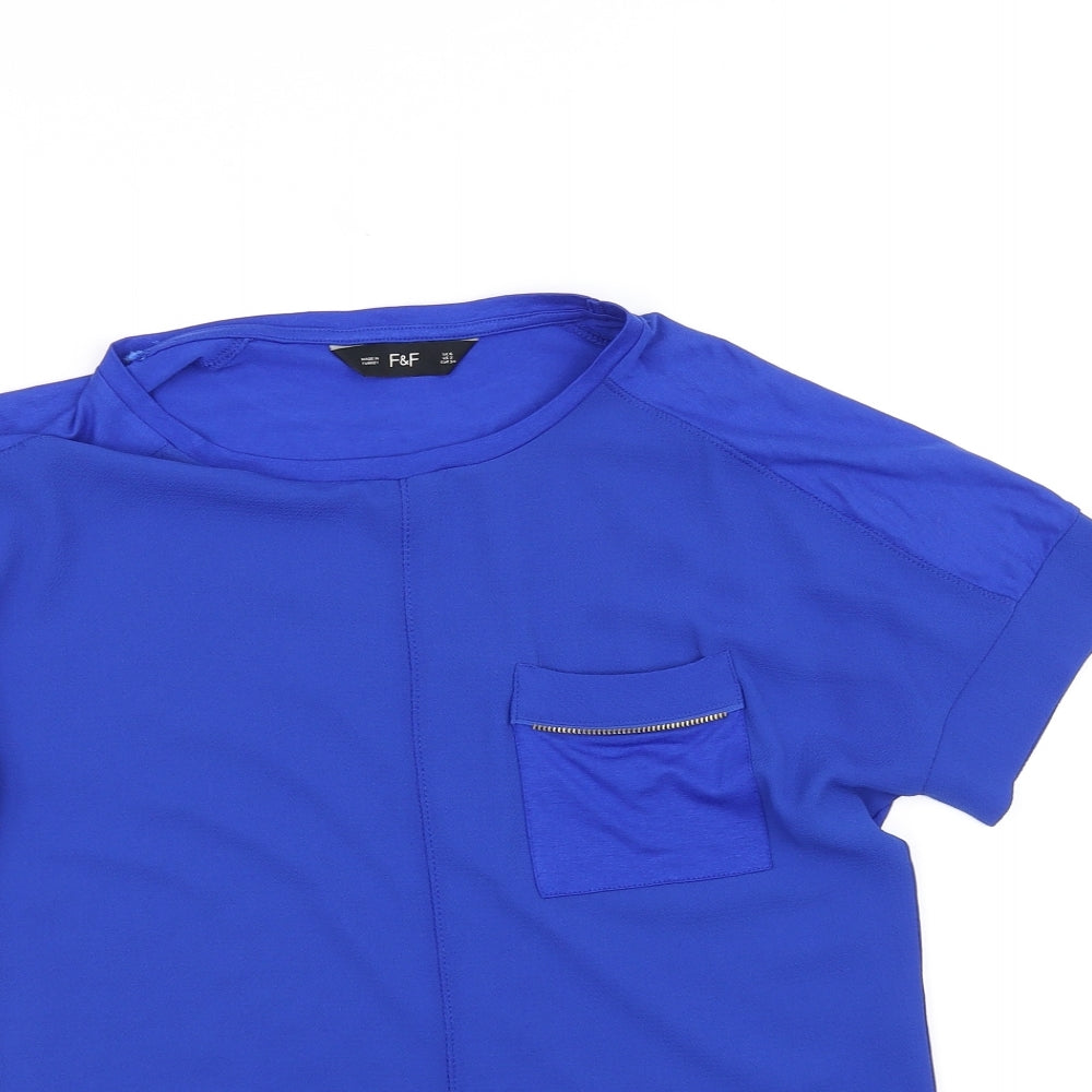 F&F Womens Blue   Basic Blouse Size 6