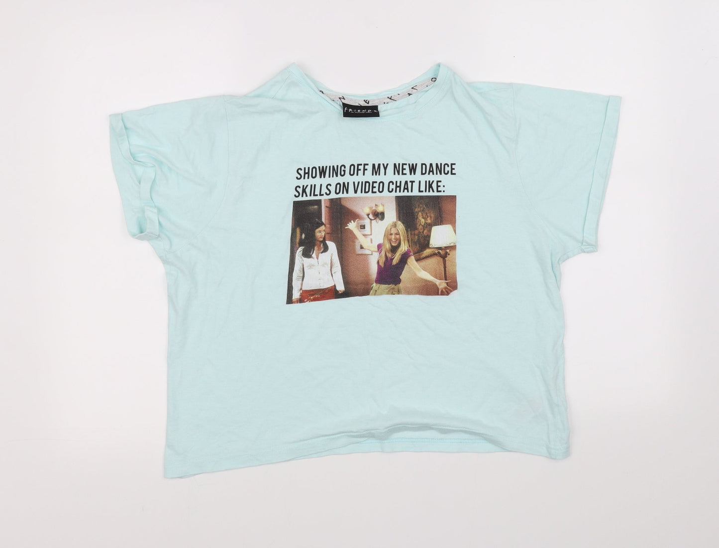 Womens UK Size L friends Blue Basic T-Shirt
