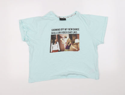 Womens UK Size L friends Blue Basic T-Shirt