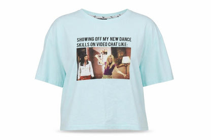 Womens UK Size L friends Blue Basic T-Shirt