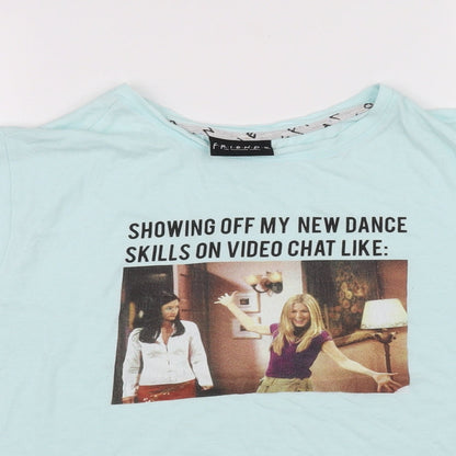 Womens UK Size L friends Blue Basic T-Shirt
