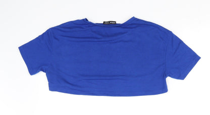 Womens UK Size S Zara Blue Basic T-Shirt