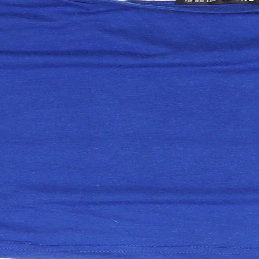Womens UK Size S Zara Blue Basic T-Shirt